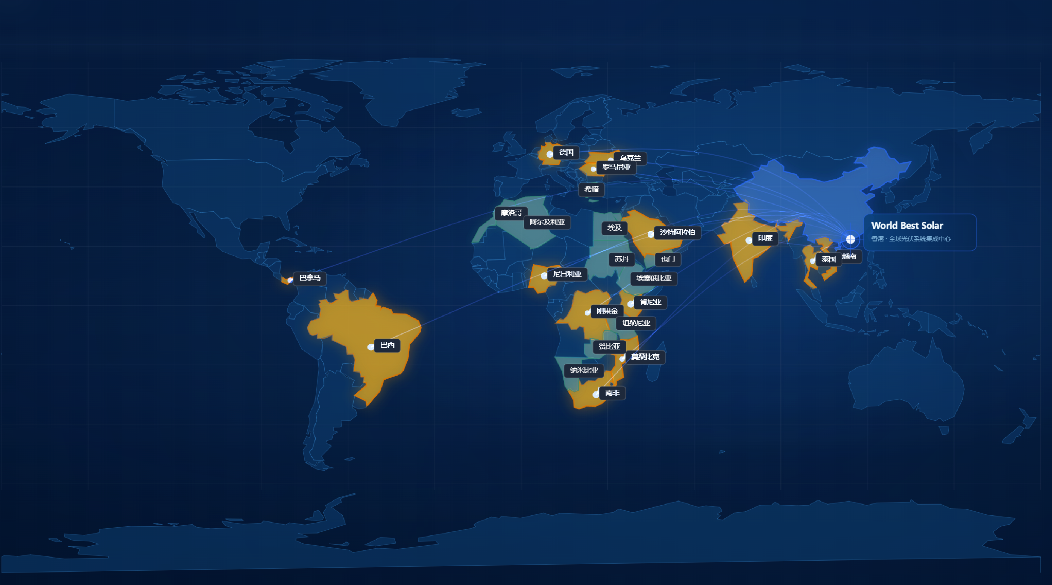 World Best Solar 全球业务覆盖地图